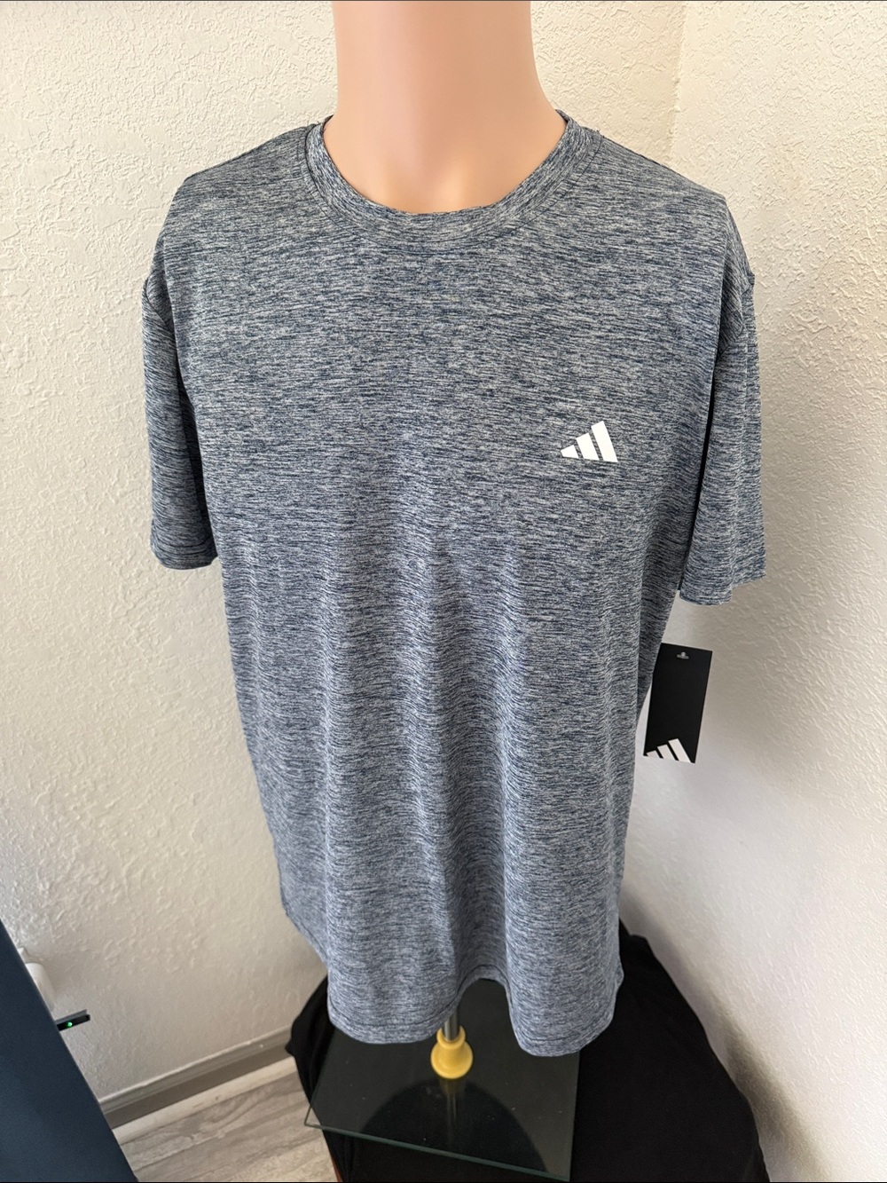 adidas Grey Heather Short-Sleeve Athletic Tee